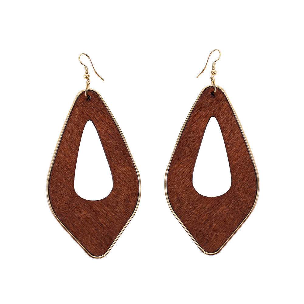 African Inspired Wood Statement Earrings