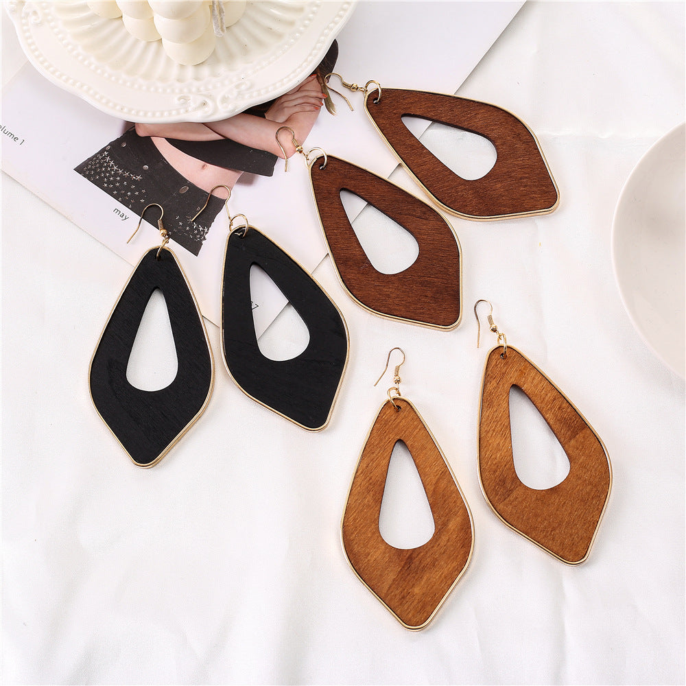 African Inspired Wood Statement Earrings