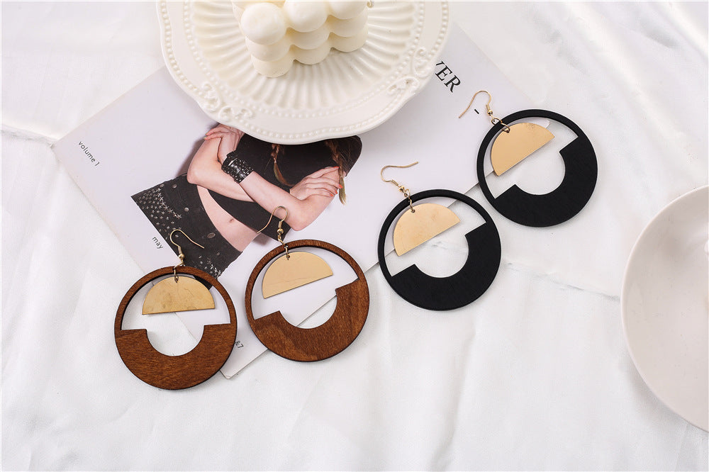 African Inspired Wood Statement Earrings