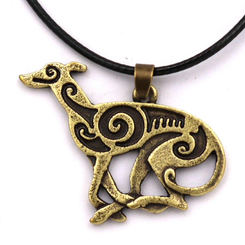 Foreign Trade English Name Animal Necklace - European & American Style Pendant for Men