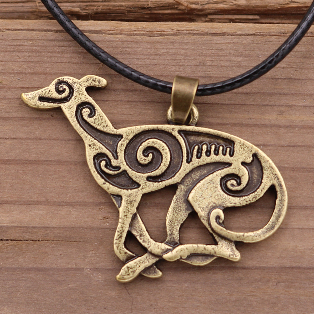 Foreign Trade English Name Animal Necklace - European & American Style Pendant for Men