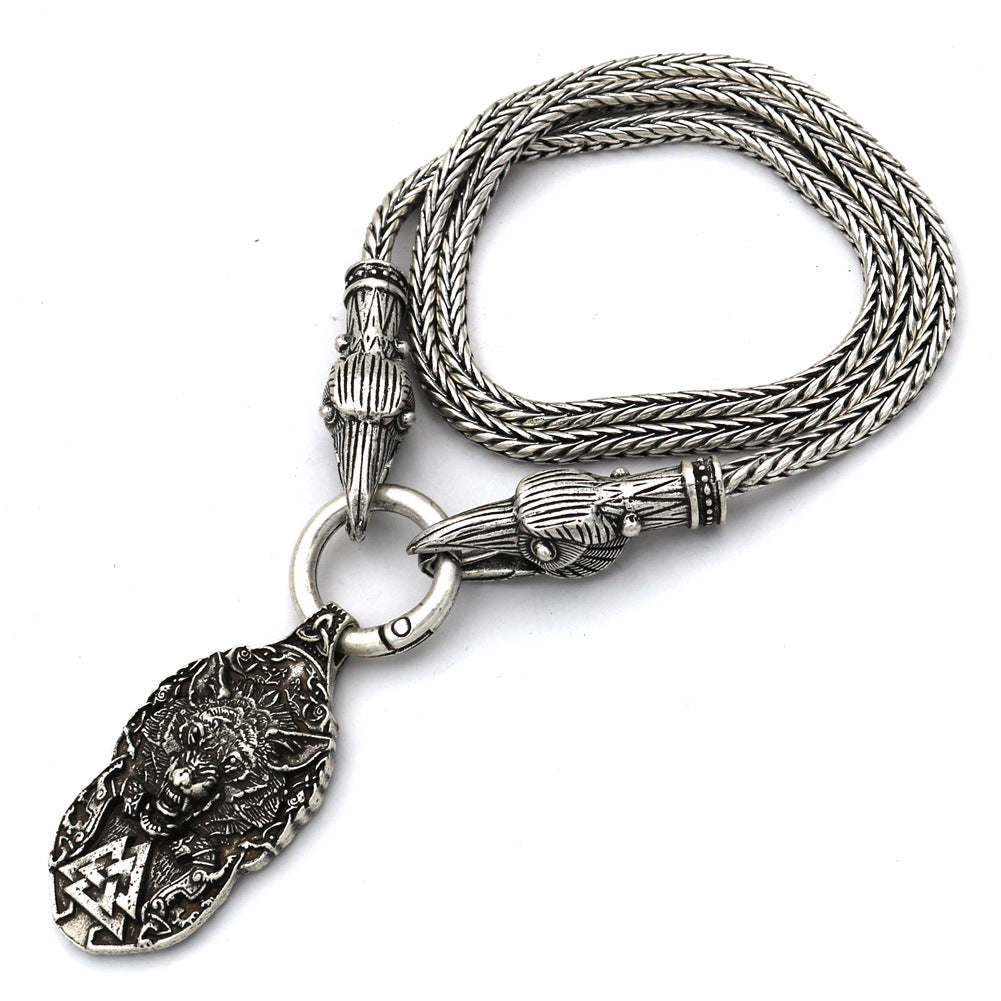 Viking Wolf Head Men's Necklace - Norse Legacy Collection