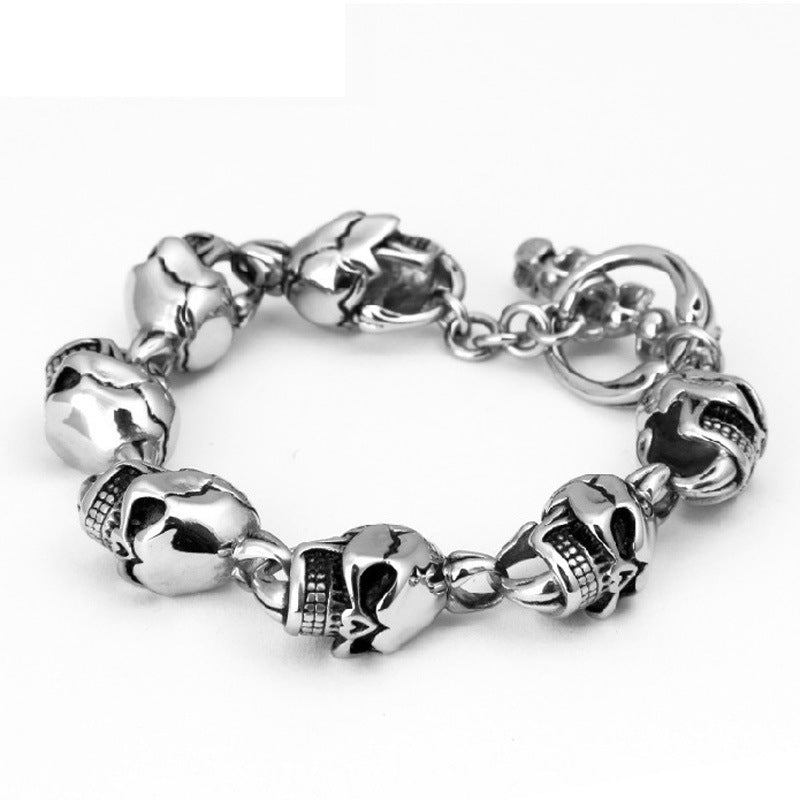 Men's Personalized Titanium Steel Skull Bracelet - Factory Direct Fashion Jewelry