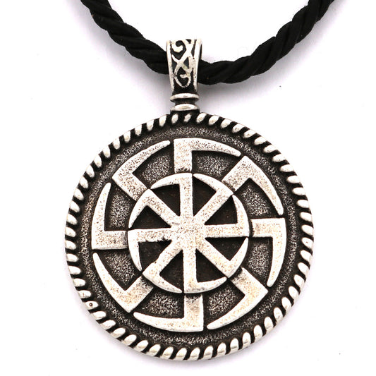 Viking Kolovrat Slavic Talisman Sun Wheel Necklace - Norse Legacy Collection