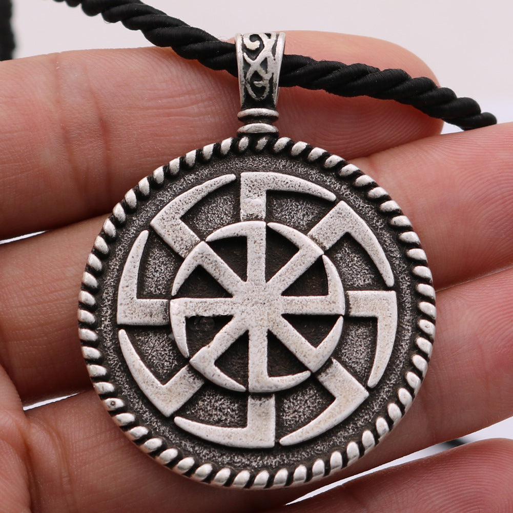 Viking Kolovrat Slavic Talisman Sun Wheel Necklace - Norse Legacy Collection