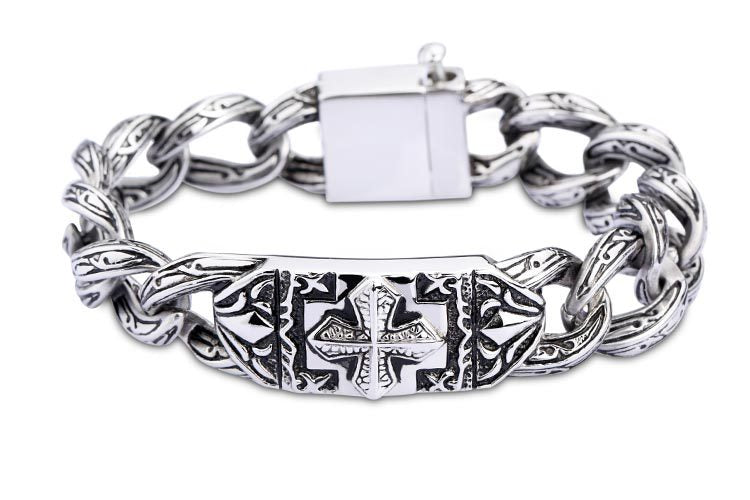 Retro Cross Design Titanium Steel Bracelet for Men - Fashion-Forward Jewelry Wholesale