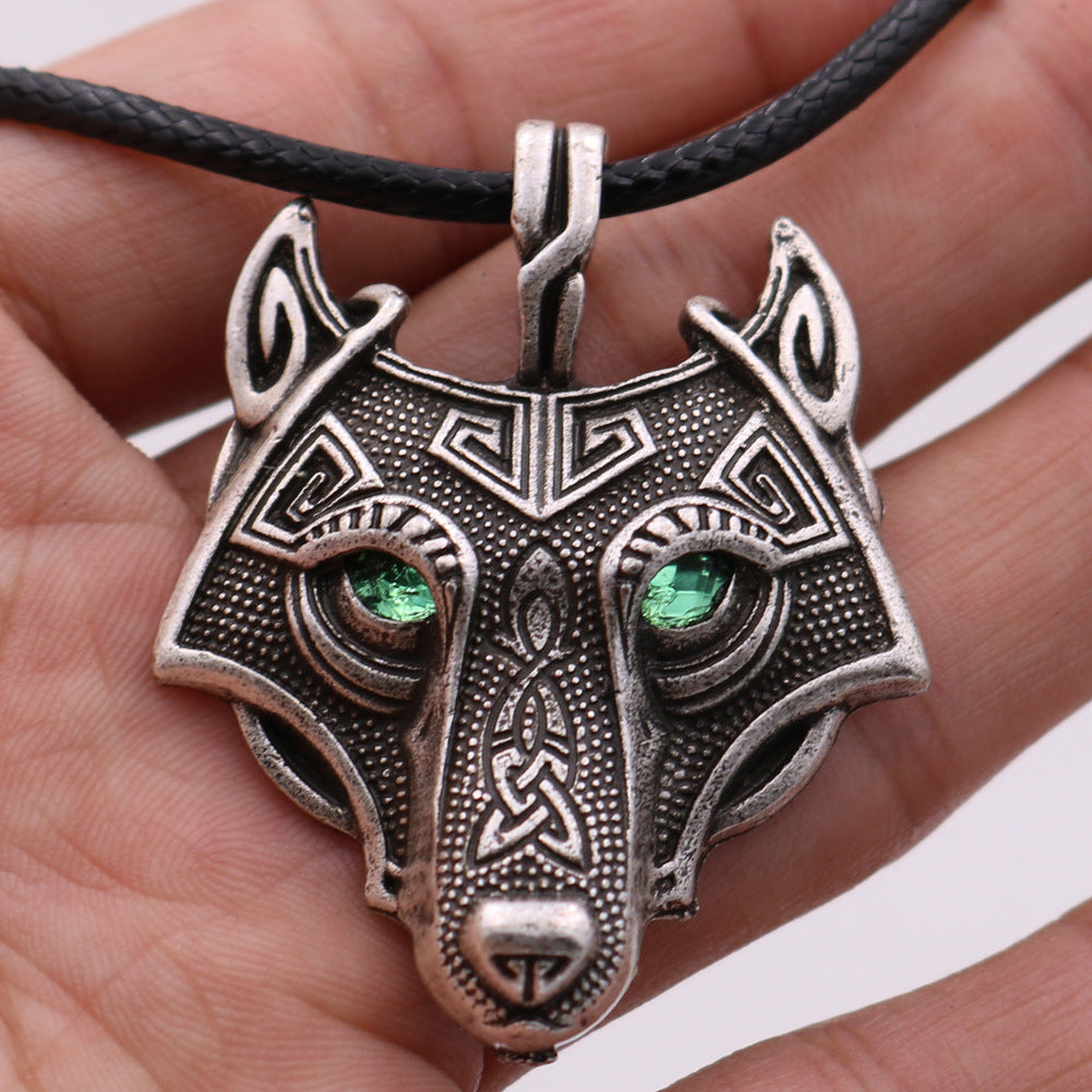 Viking Ice Wolf Necklace - Norse Legacy Metal Pendant for Men