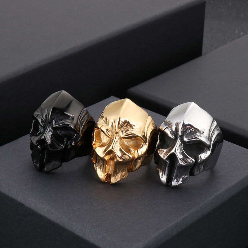 Punk Retro Skull Men's Stainless Steel Rings - Wholesale Jewelry for European and American Styles