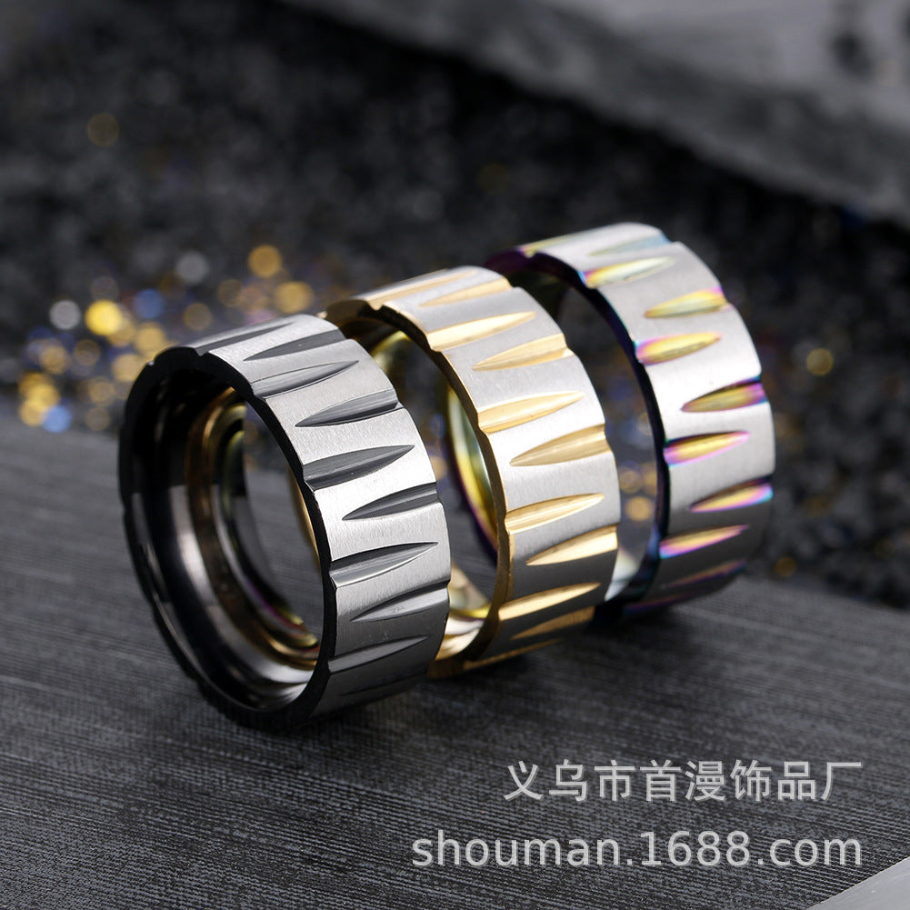 Victory Ring: Colorful Stainless Steel Men's Jewelry - Everyday Genie Collection