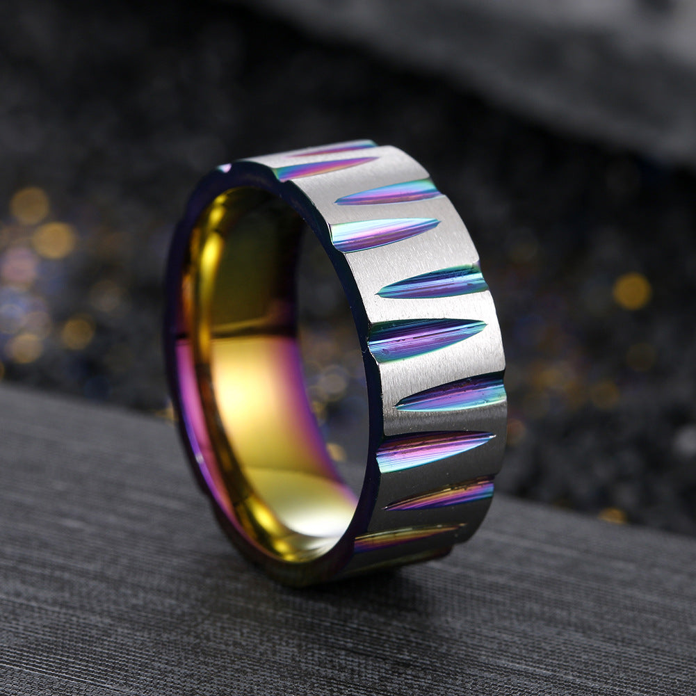 Victory Ring: Colorful Stainless Steel Men's Jewelry - Everyday Genie Collection