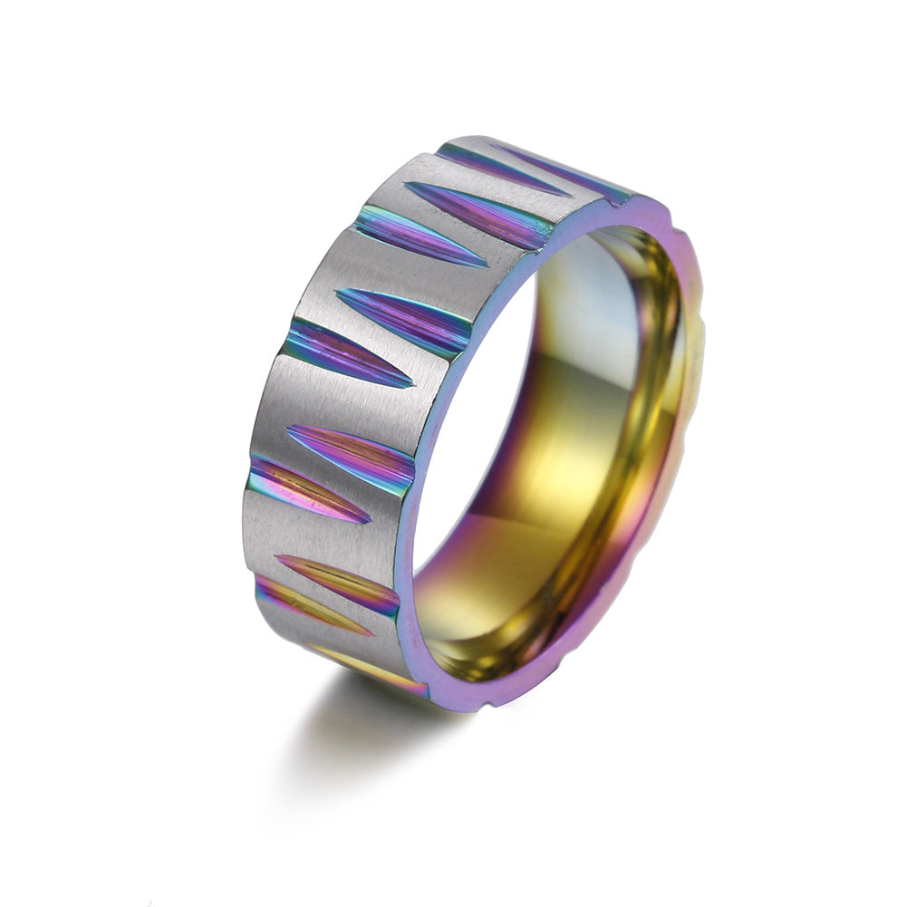 Victory Ring: Colorful Stainless Steel Men's Jewelry - Everyday Genie Collection