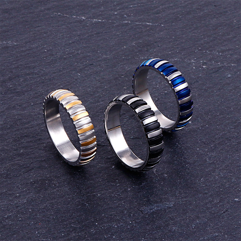 Trendy Titanium Steel Punk Ring for Men - Versatile Stainless Steel Jewelry