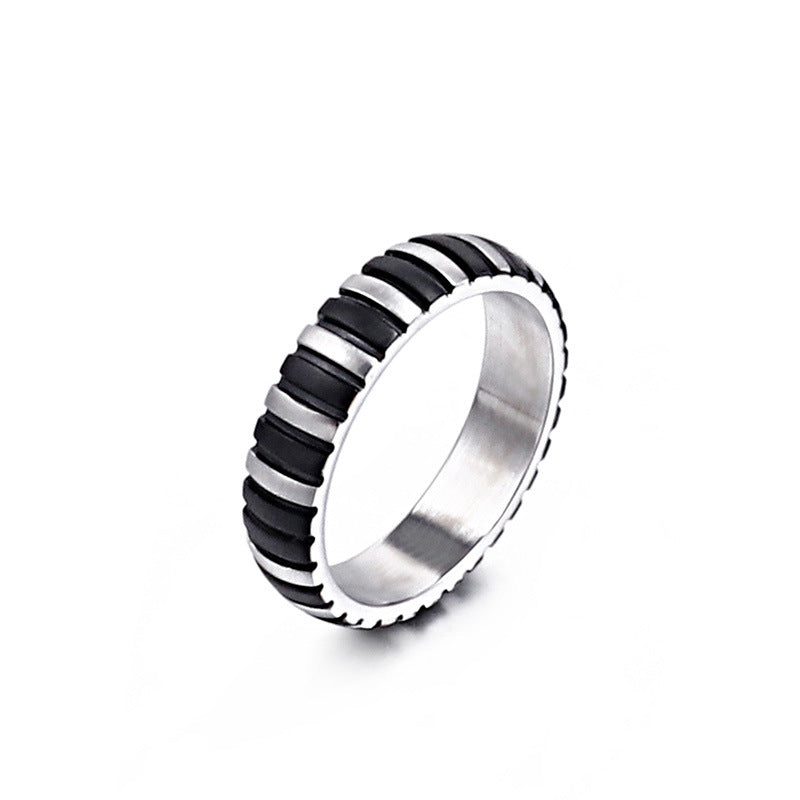 Trendy Titanium Steel Punk Ring for Men - Versatile Stainless Steel Jewelry