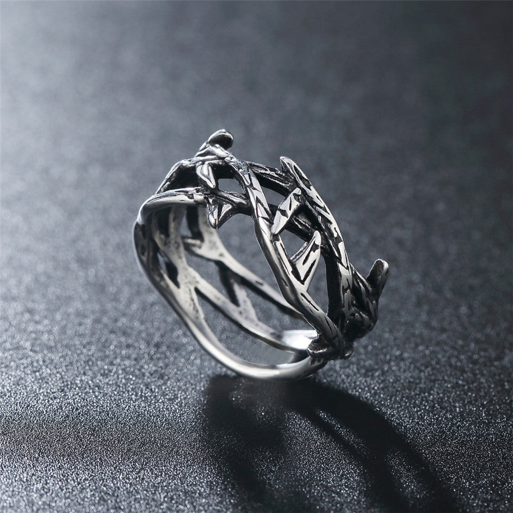 Retro Jesus Thorn Crown Titanium Steel Ring - Wholesale European & American Personalized Jewelry