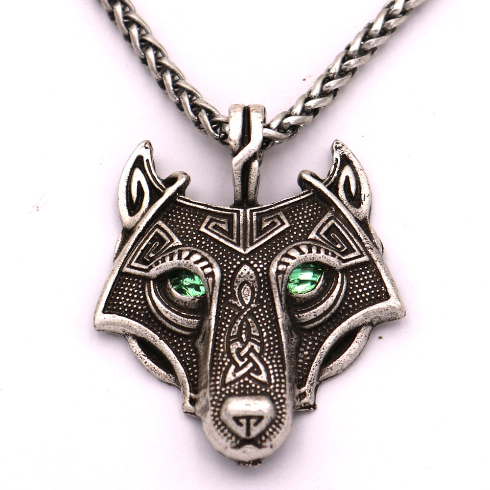 Viking Ice Wolf Necklace - Norse Legacy Metal Pendant for Men