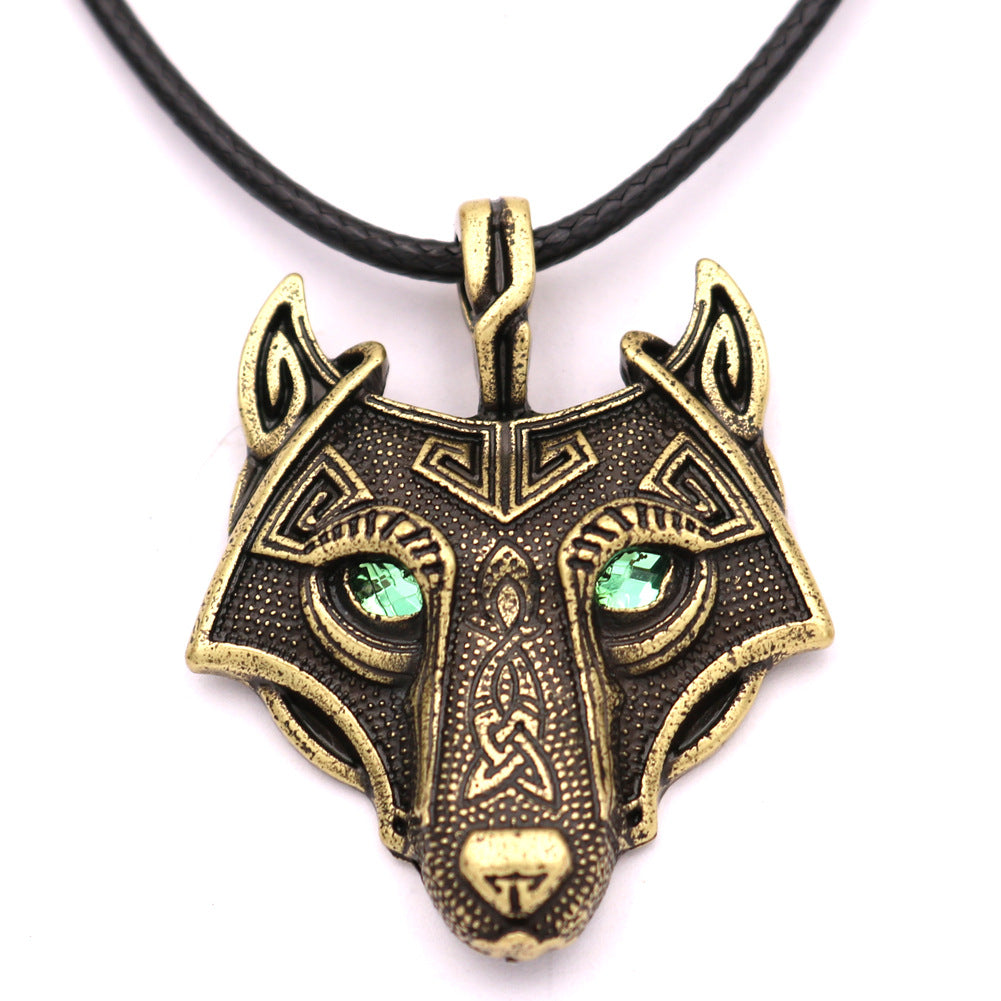 Viking Ice Wolf Necklace - Norse Legacy Metal Pendant for Men