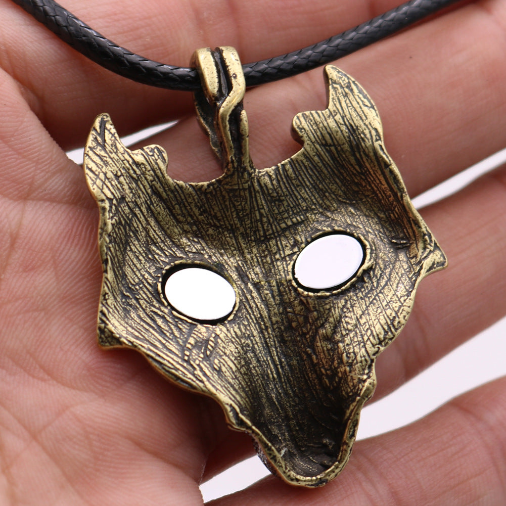 Viking Ice Wolf Necklace - Norse Legacy Metal Pendant for Men