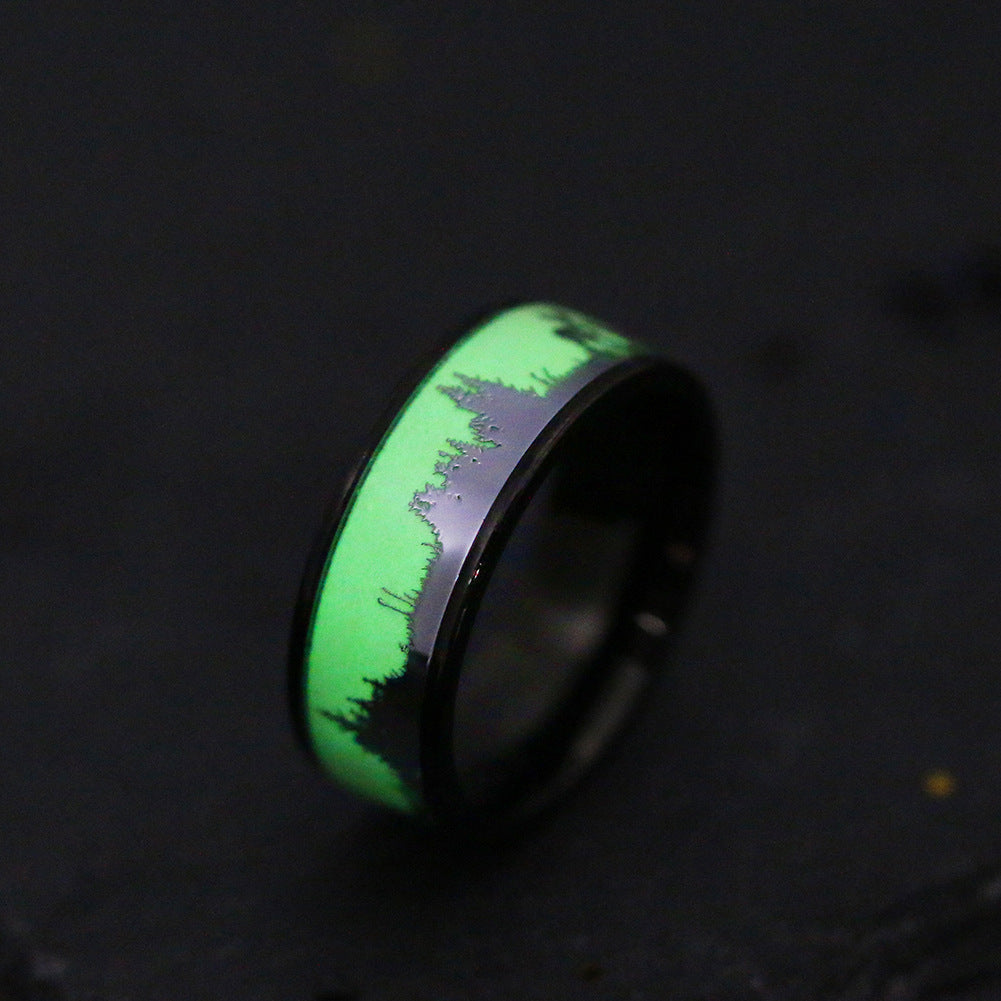 Luminous Deer Christmas Rings - Steel Men's Jewelry Wholesale