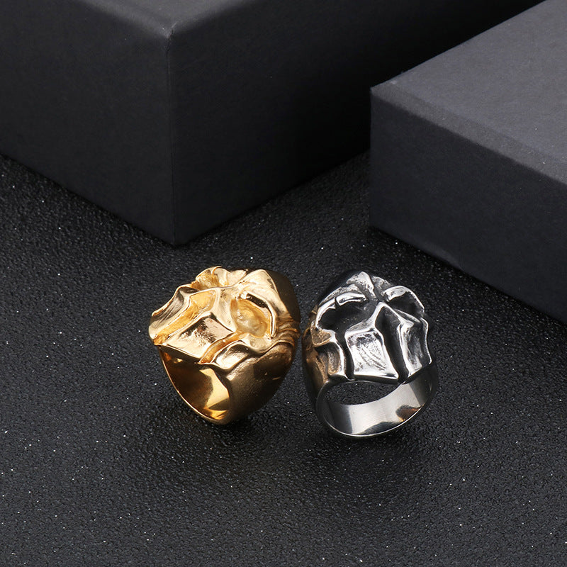 Punk Retro Skull Men's Stainless Steel Rings - Wholesale Jewelry for European and American Styles