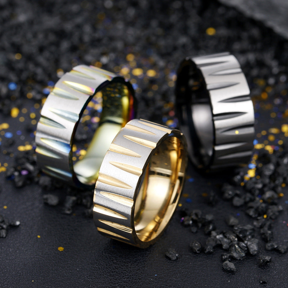 Victory Ring: Colorful Stainless Steel Men's Jewelry - Everyday Genie Collection