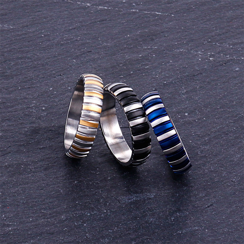 Trendy Titanium Steel Punk Ring for Men - Versatile Stainless Steel Jewelry