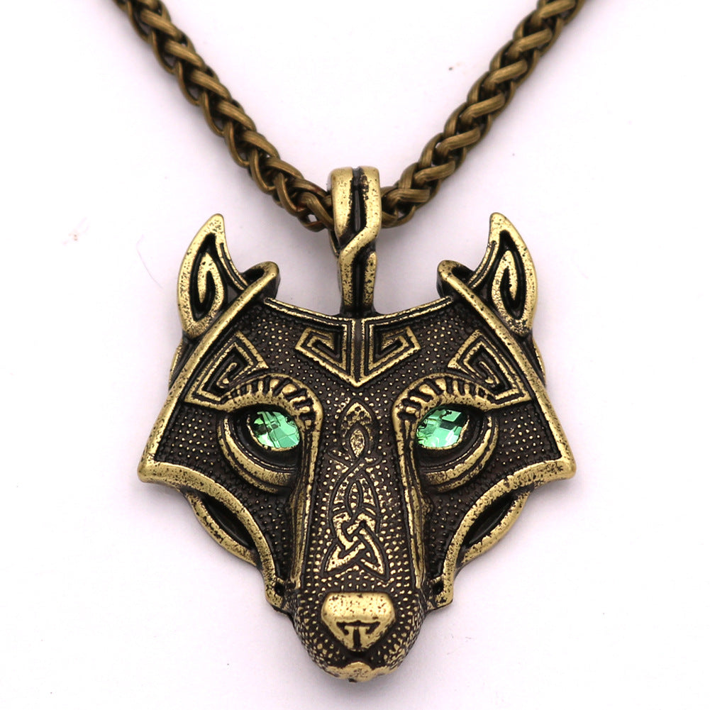 Viking Ice Wolf Necklace - Norse Legacy Metal Pendant for Men