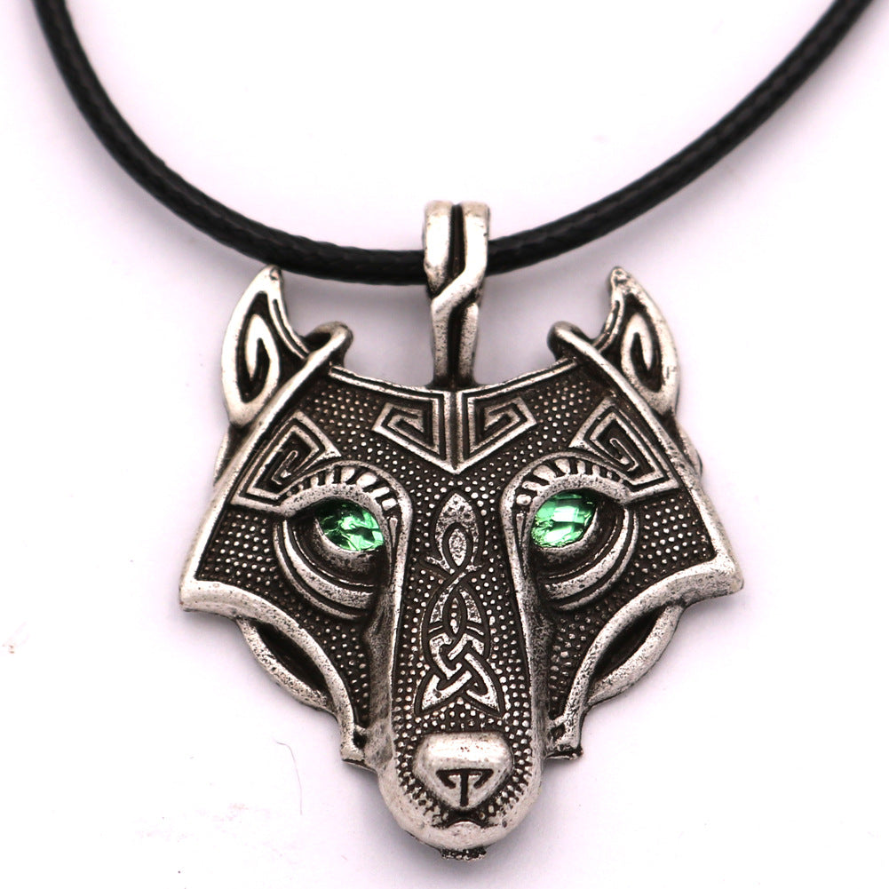 Viking Ice Wolf Necklace - Norse Legacy Metal Pendant for Men