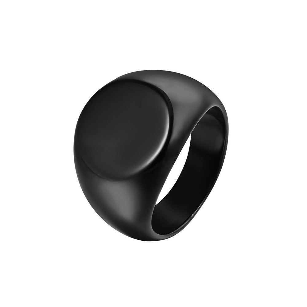 European and American Fashion Round Glossy Titanium Steel Ring