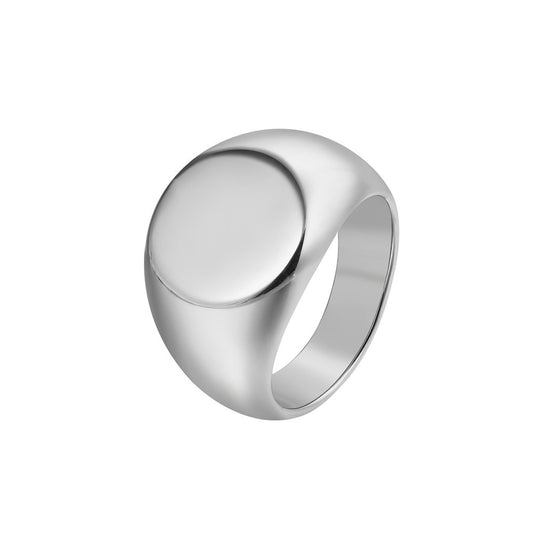 European and American Fashion Round Glossy Titanium Steel Ring