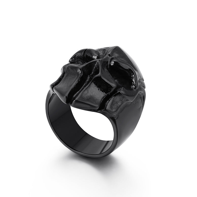 Punk Retro Skull Men's Stainless Steel Rings - Wholesale Jewelry for European and American Styles