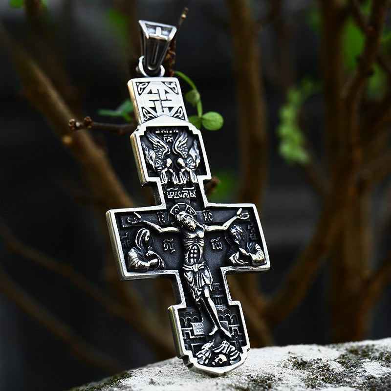 Wholesale Retro Titanium Steel Cross Pendant Jewelry for Men - Cross-Border Stainless Steel Collection