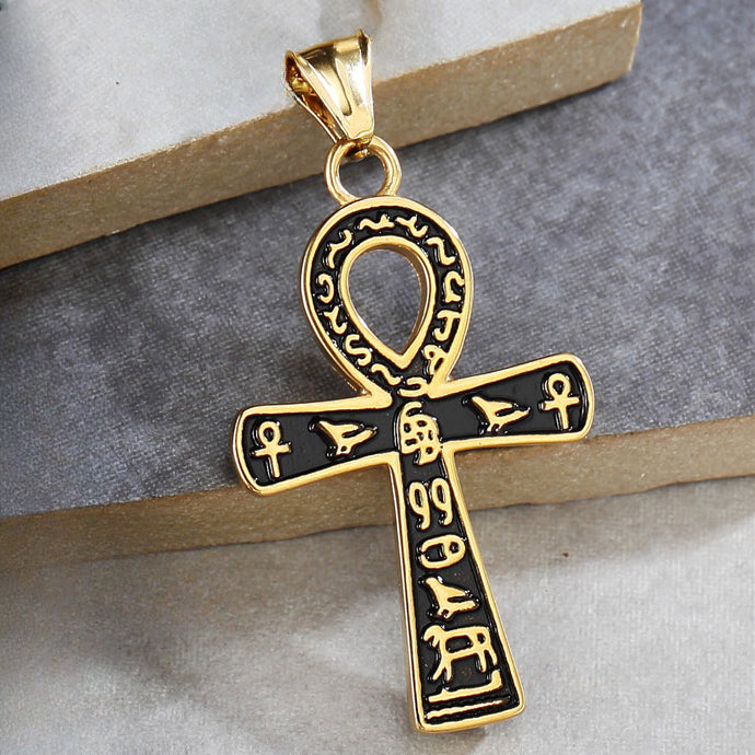 Anubis Ankh Cross Titanium Steel Pendant for Men