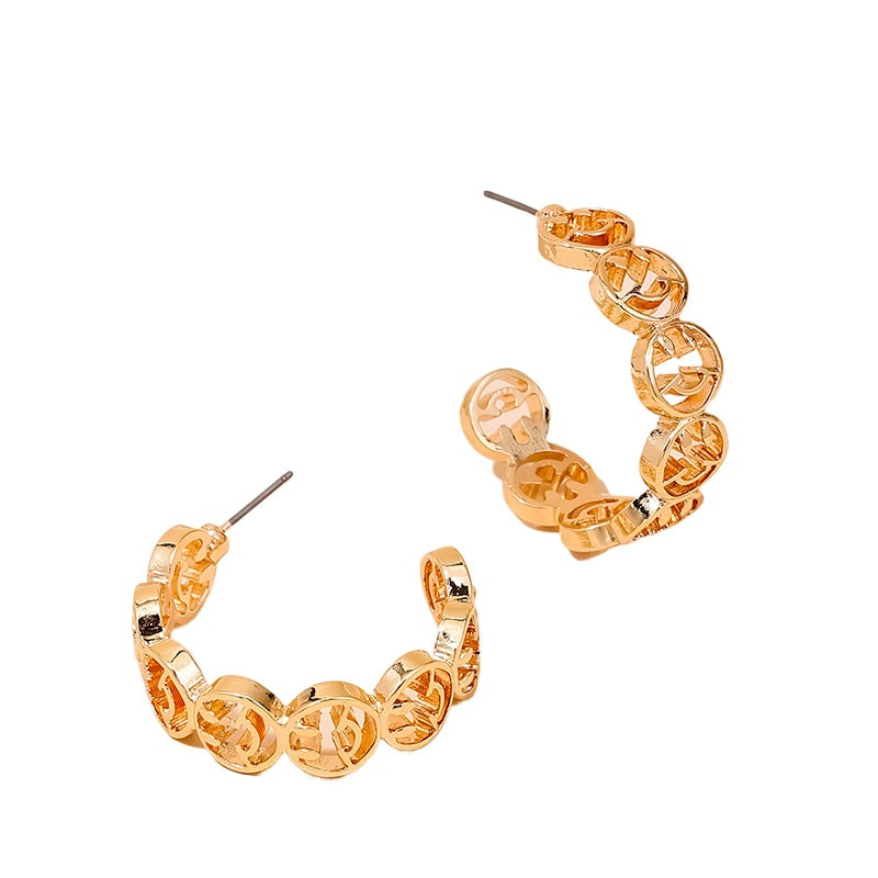 Hollow Smiling Face Circular Earrings - Vienna Verve Collection