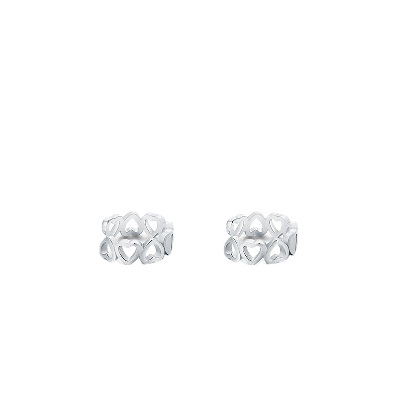 S925 Sterling Silver Heart-Shaped Ear Clip: Stylish and Versatile Jewelry Piece