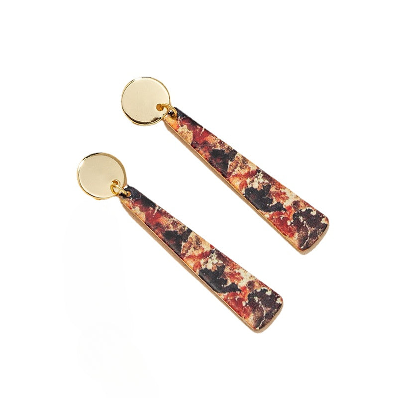 Retro Printed Geometric Earrings from Planderful Collection - Vienna Verve