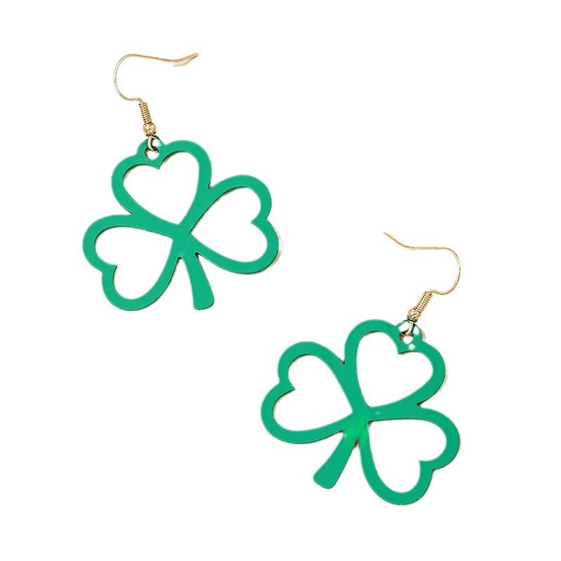 Lucky Clover Leaf Metal Earrings from Vienna Verve Collection