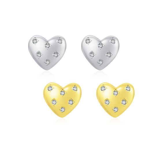 925 Sterling Silver and Zircon Love Heart Stud Earrings Women's Ins Temperament Sweet Sense of Luxury Small Earrings Ear Piercing

Everyday Genie Earrings from the Planderful Collection