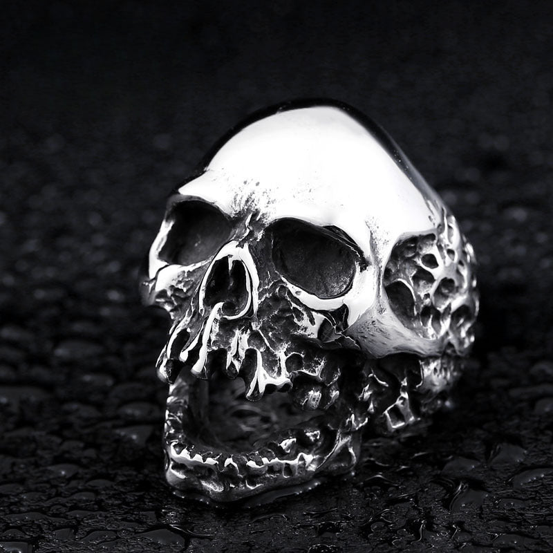 Trendy Titanium Steel Skull Ring for Men - European and American Punk Jewelry Wholesale