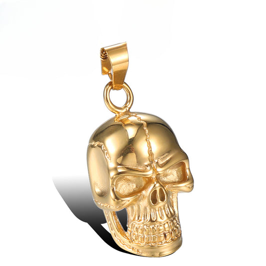 Titanium Steel Skull Pendant for Men - Retro Punk Religious Totem Jewelry in Stainless Steel