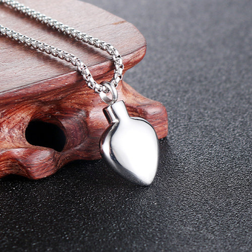 Stylish Titanium Steel Pet Urn Pendant Necklace - Men's Perfume Bottle Jewelry