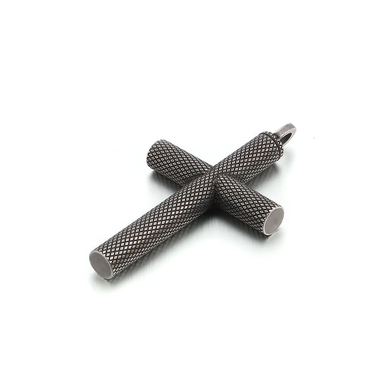 Titanium Steel Cross Pendant for Men with Personalized Design