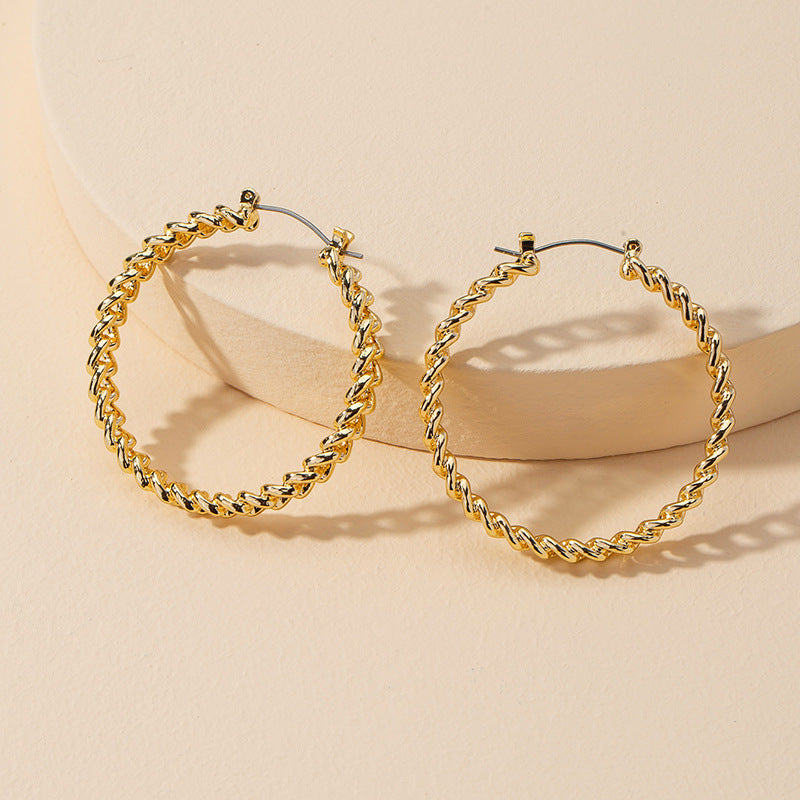 Chain Link Geometric Circle Earrings - Vienna Verve Collection by Planderful