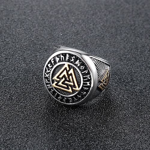 Men's Retro Viking Celtic Knot Ring - Nordic Valknut Symbol Jewelry