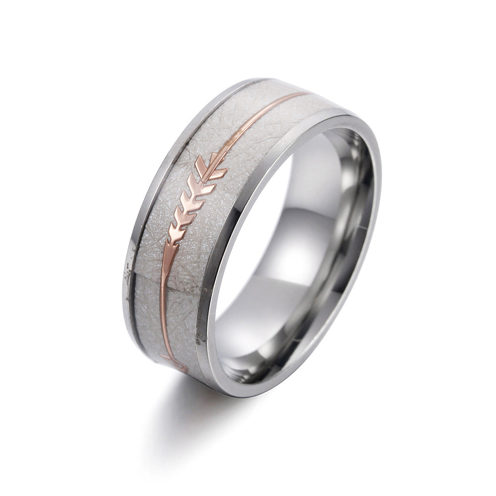 European-Style Titanium Fishbone Men's Ring - Wholesale Jewelry for Men