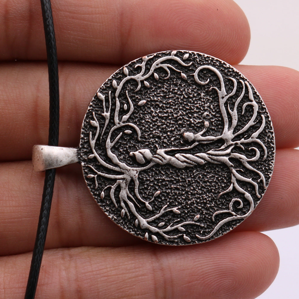 Norse Legacy Family Tree Pendant Necklace with Metal Material