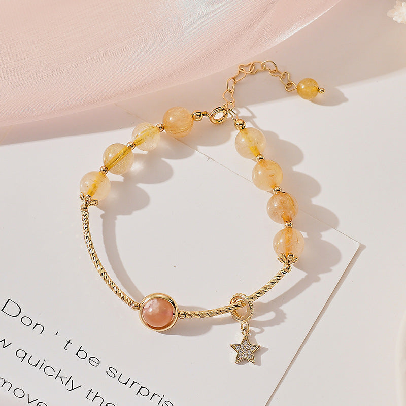 Sparkling Crystal Sunstone Bracelet for Women's Chic and Trendy Look - Sterling Silver Material