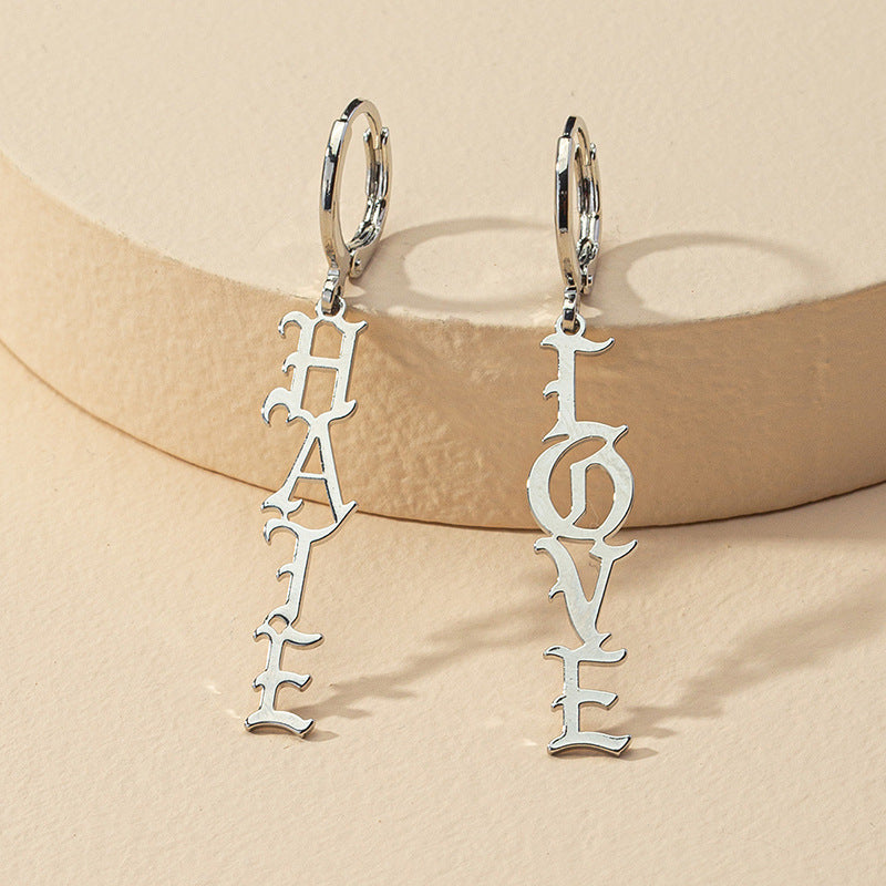 Amazon Exclusive Gold Love Hate Letter Earrings - Vienna Verve Collection