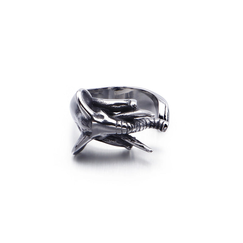 Creative Elephant Nose Men's Ring - European & American Punk Rock Style Open Ring for Men