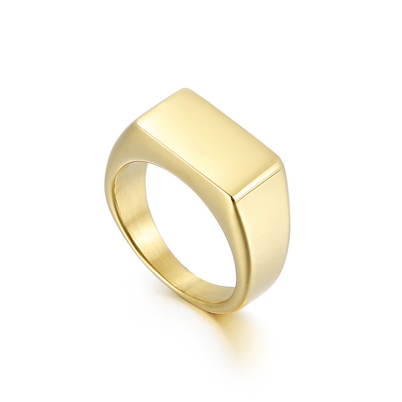 Korean-Inspired Glossy Titanium Steel Ring for Men - Bold Personality and Modern Fashion