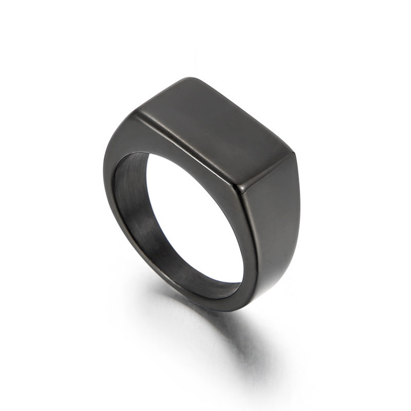 Korean-Inspired Glossy Titanium Steel Ring for Men - Bold Personality and Modern Fashion